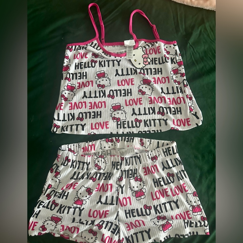 Hello Kitty Pink and White Pajama Set